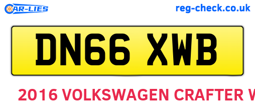 DN66XWB are the vehicle registration plates.
