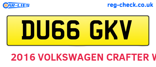 DU66GKV are the vehicle registration plates.