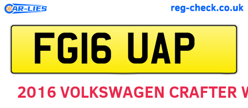FG16UAP are the vehicle registration plates.