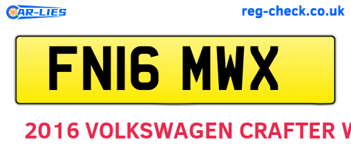 FN16MWX are the vehicle registration plates.