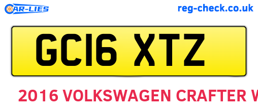 GC16XTZ are the vehicle registration plates.