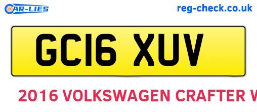 GC16XUV are the vehicle registration plates.