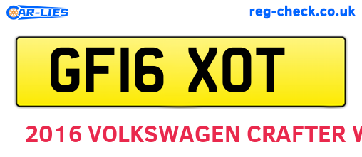 GF16XOT are the vehicle registration plates.