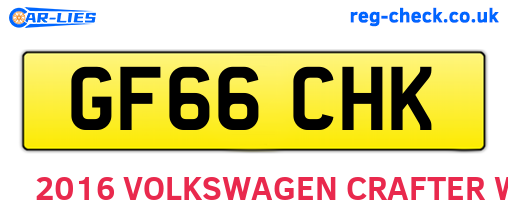 GF66CHK are the vehicle registration plates.