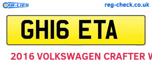 GH16ETA are the vehicle registration plates.