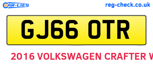 GJ66OTR are the vehicle registration plates.