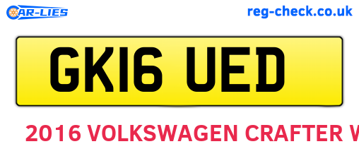 GK16UED are the vehicle registration plates.