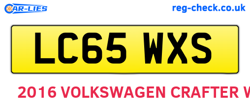 LC65WXS are the vehicle registration plates.
