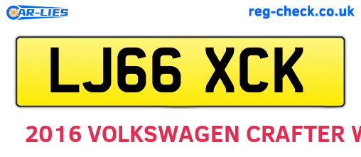 LJ66XCK are the vehicle registration plates.