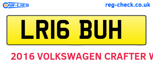 LR16BUH are the vehicle registration plates.