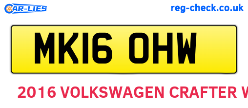 MK16OHW are the vehicle registration plates.