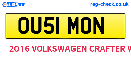 OU51MON are the vehicle registration plates.