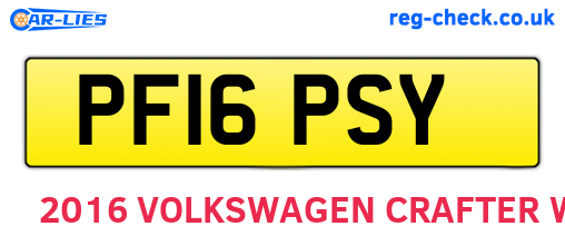 PF16PSY are the vehicle registration plates.
