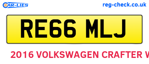 RE66MLJ are the vehicle registration plates.