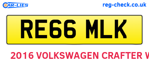 RE66MLK are the vehicle registration plates.