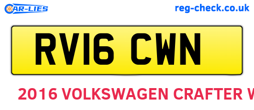 RV16CWN are the vehicle registration plates.