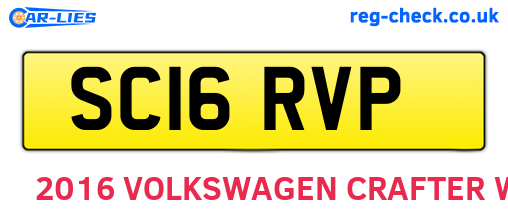 SC16RVP are the vehicle registration plates.