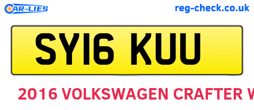 SY16KUU are the vehicle registration plates.