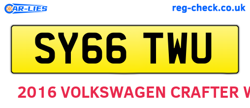 SY66TWU are the vehicle registration plates.