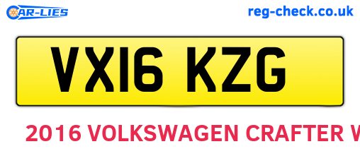 VX16KZG are the vehicle registration plates.