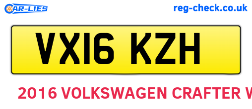 VX16KZH are the vehicle registration plates.