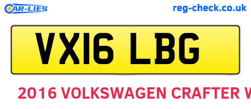 VX16LBG are the vehicle registration plates.