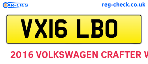 VX16LBO are the vehicle registration plates.
