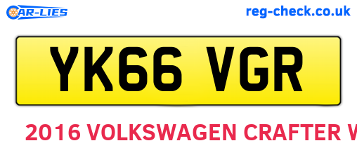 YK66VGR are the vehicle registration plates.