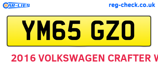 YM65GZO are the vehicle registration plates.