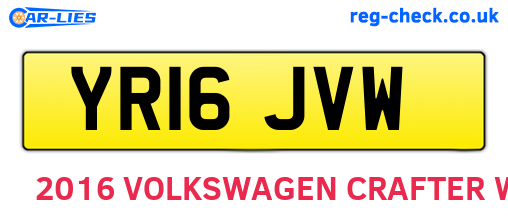 YR16JVW are the vehicle registration plates.