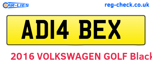 AD14BEX are the vehicle registration plates.