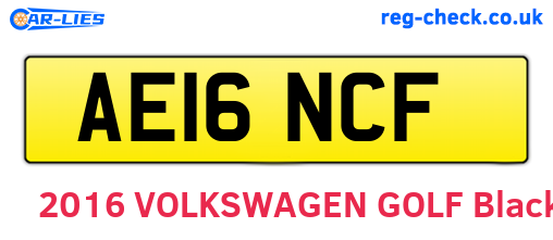 AE16NCF are the vehicle registration plates.