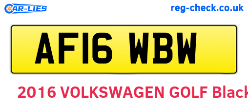 AF16WBW are the vehicle registration plates.
