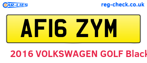 AF16ZYM are the vehicle registration plates.