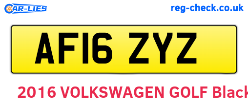 AF16ZYZ are the vehicle registration plates.