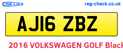 AJ16ZBZ are the vehicle registration plates.