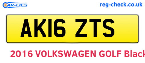 AK16ZTS are the vehicle registration plates.