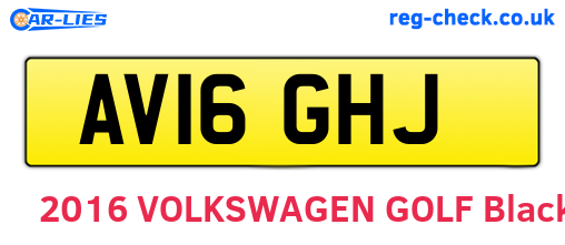 AV16GHJ are the vehicle registration plates.