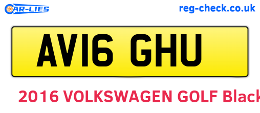 AV16GHU are the vehicle registration plates.