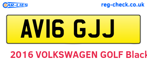 AV16GJJ are the vehicle registration plates.