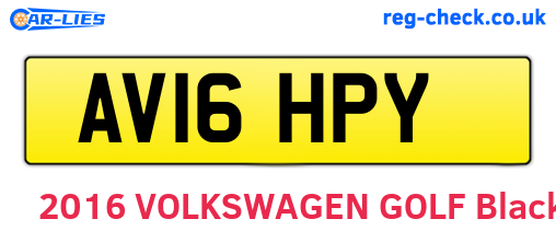 AV16HPY are the vehicle registration plates.