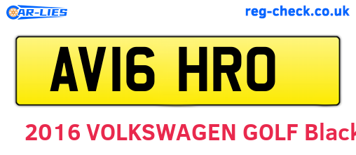 AV16HRO are the vehicle registration plates.