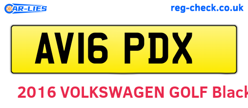 AV16PDX are the vehicle registration plates.
