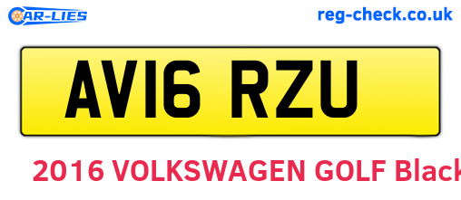 AV16RZU are the vehicle registration plates.