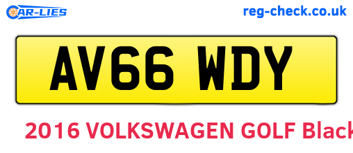 AV66WDY are the vehicle registration plates.