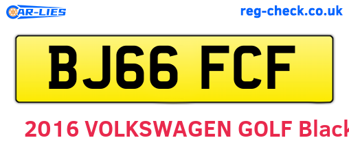 BJ66FCF are the vehicle registration plates.