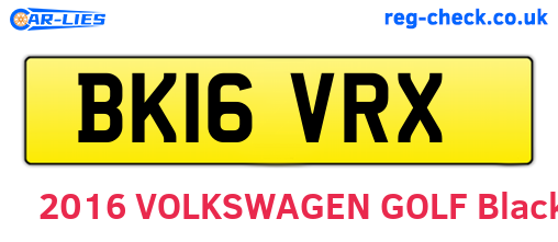 BK16VRX are the vehicle registration plates.