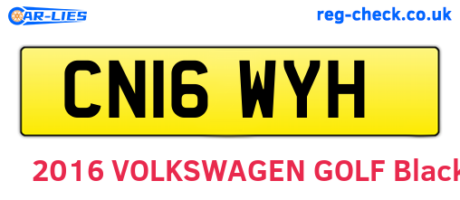 CN16WYH are the vehicle registration plates.