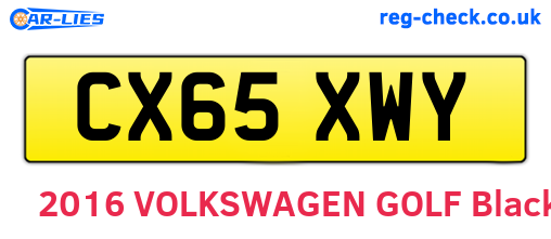 CX65XWY are the vehicle registration plates.