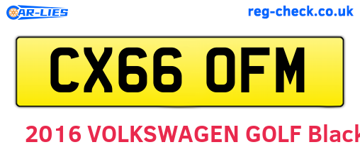 CX66OFM are the vehicle registration plates.
